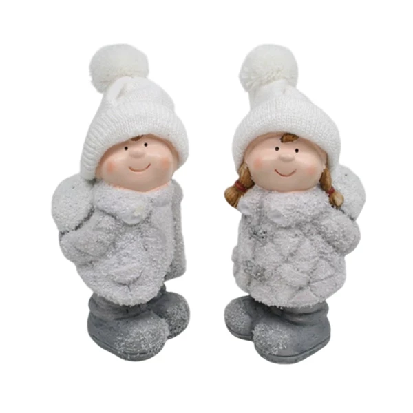 Winterfigur mit Stoffmütze Kinder