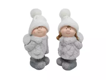 Winterfigur mit Stoffmütze Kinder