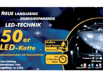 50er-LED-Lichterkette batteriebetrieben