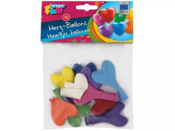 Herz-Luftballons 10er bunt