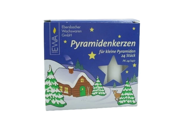 Pyramidenkerzen weiß 24er